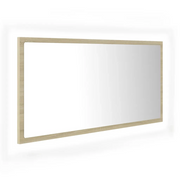 Specchio da Bagno | Specchio decorativo LED Rovere Sonoma 90x8,5x37 cm in Acrilico