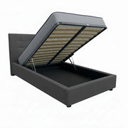 Letto contenitore piazza e mezza 120x190 cm con rete ortopedica a doghe, tessuto Enjoy, made in Italy - 23 Ash