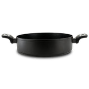 Tegame 2 maniglie con coperchio Elegance Black  28 cm doppio fondo acciaio inox, manico Soft touch