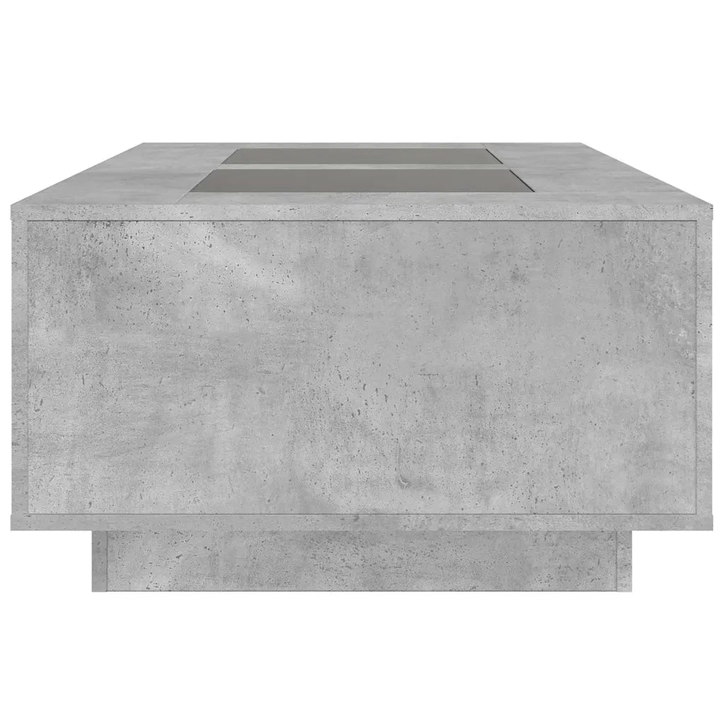 Tavolino Salotto con LED Infinity Grigio Cemento 116x69x40 cm
