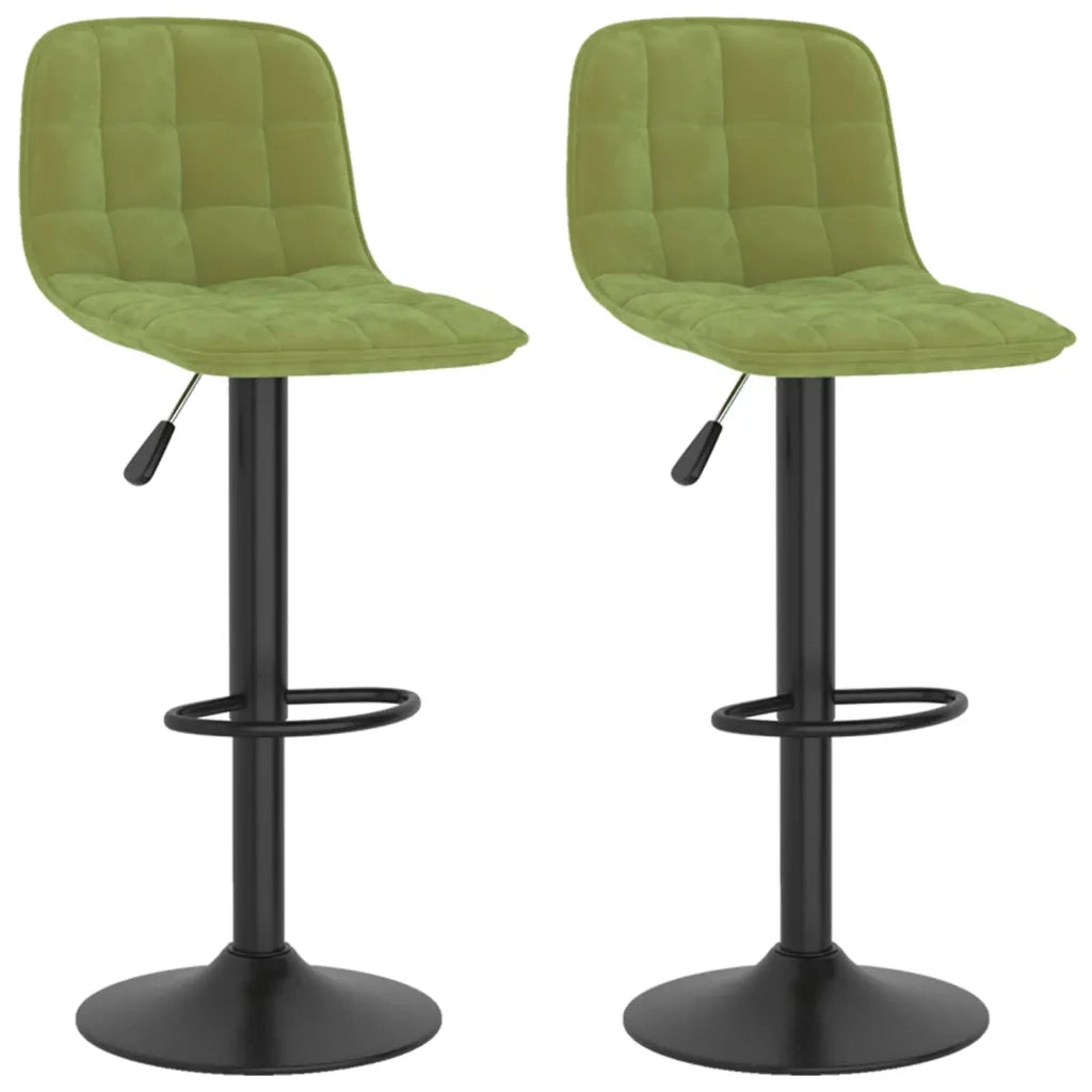 Sgabelli da Bar 2 pz Verde Chiaro in Velluto 333993