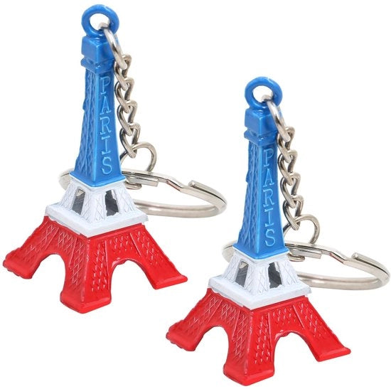 Sistema di appoggio chiavi Eiffel - Set da 2 - Legering metallica di alta qualità - Rood/Wit/Blauw - Duraturo - 25mm anello a scatto - Anello per chiave