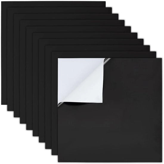 Papello per laser 10 fogli - Autoadesivo - 20x20 cm - Nero - Resistente alle graffi - Materiale di alta qualità - Carta segno