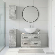 Set di armadietti da bagno in 3 pezzi UTRECHT Grigio Cemento 3417813