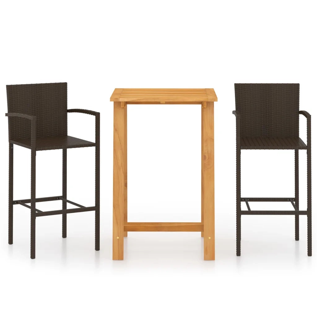 Set Bar da Giardino 3 pz Marrone