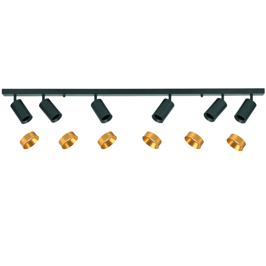 Plafoniera da soffitto 6 faretti GU10 nero/oro Maribel Polux