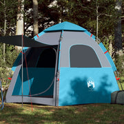 Tenda da Campeggio Cabina 4 Persone-Tenda per Escursionismo Blu a Rilascio Rapido 674376