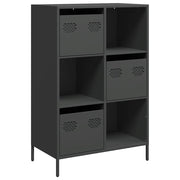 Credenza | Madia | Buffet da pranzo | Armadio da pranzo Nera 68x39x103,5 cm in Acciaio