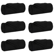 Coperte da Pile 6 pz Nero 200 x 150 cm Panno