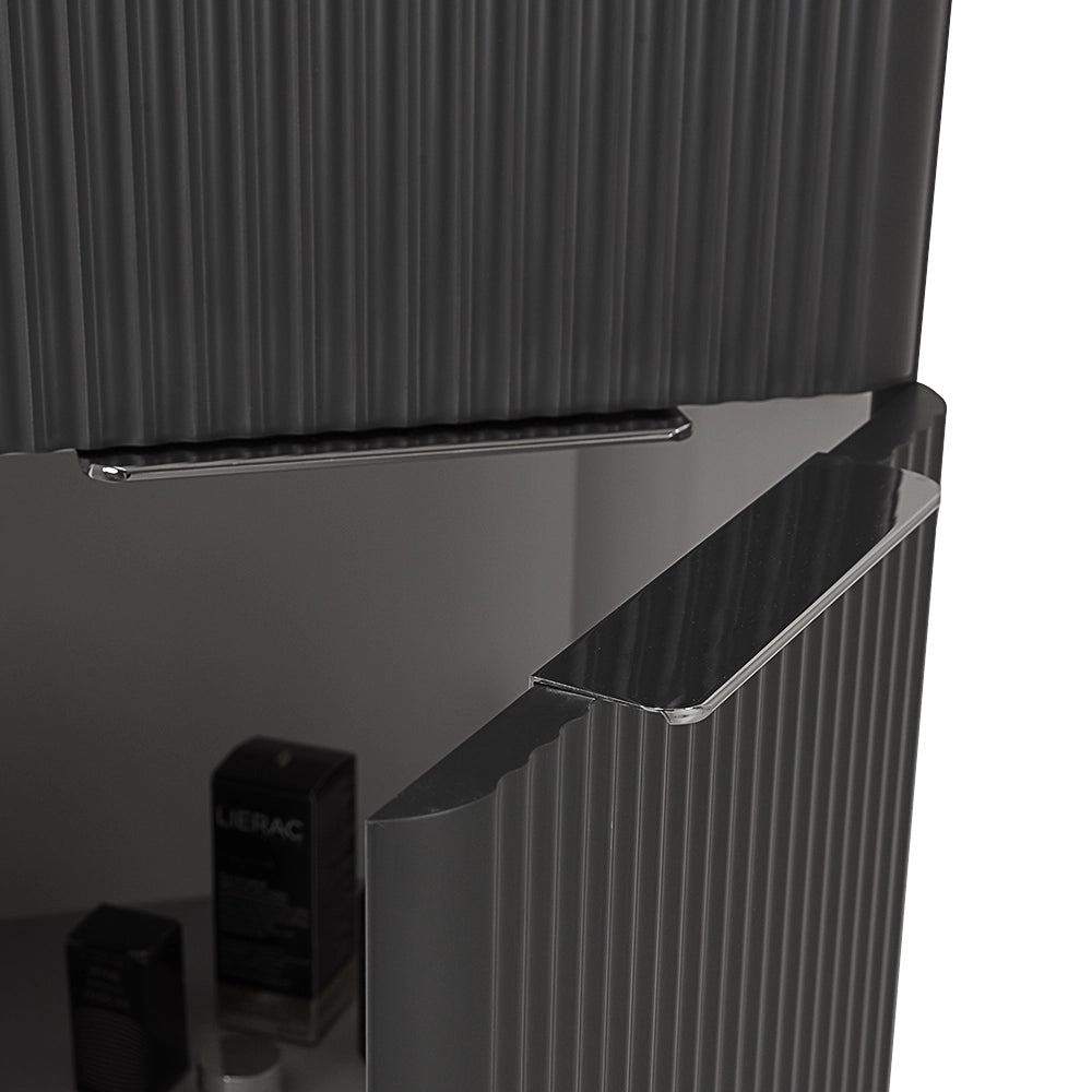 Colonna bagno sospesa 140cm in antracite cannettato a 2 ante Mia