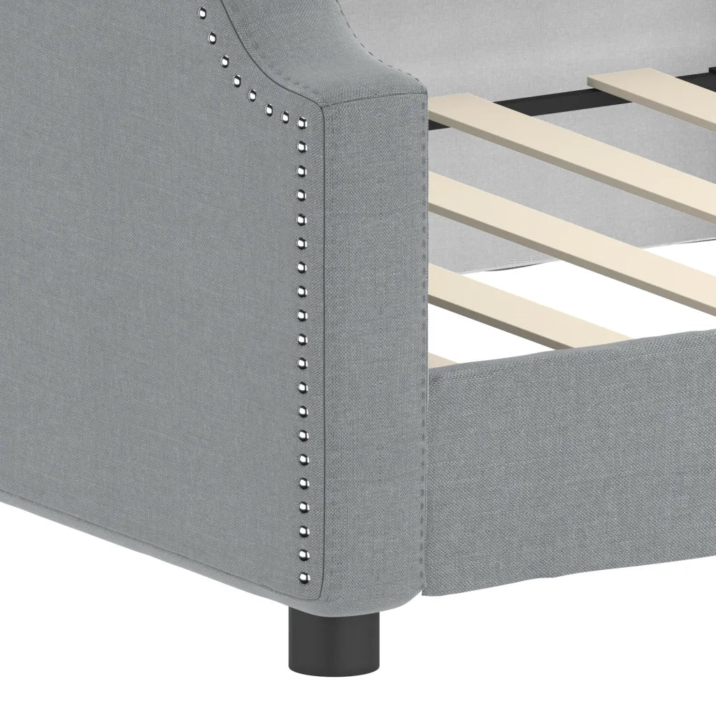 Letto da Giorno Grigio Chiaro 100x190 cm in Tessuto 354220
