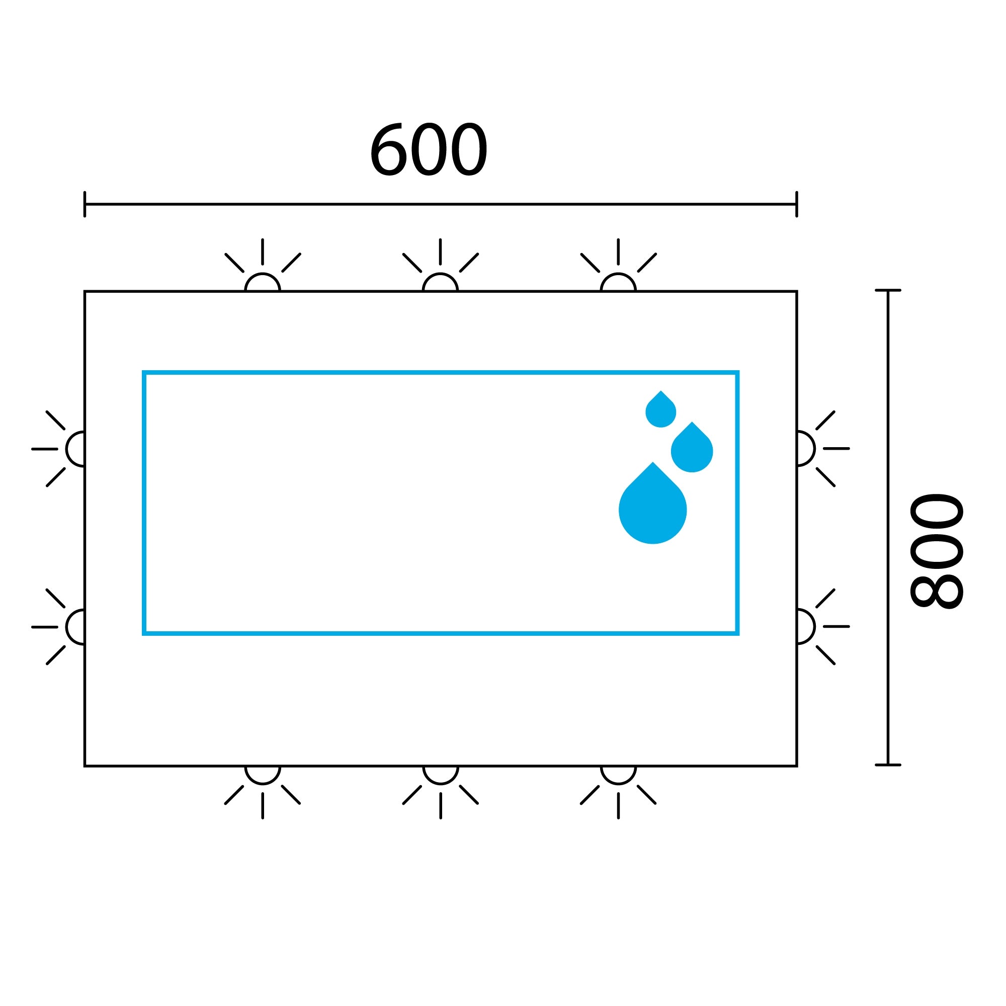 Lineabeta - Specchio LED Polaris 60x80cm con cornice grigia e antiappannamento