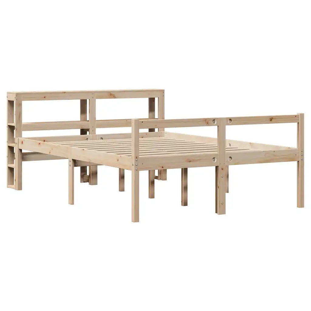 Letto per Anziani con Testiera 160x200 cm Legno Massello Pino