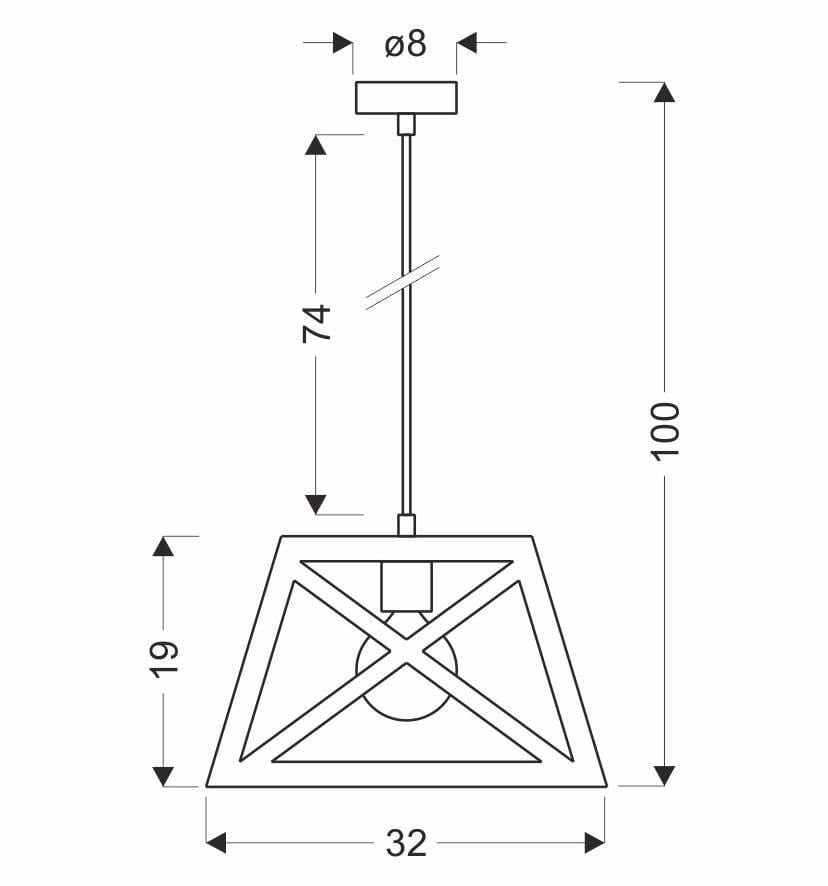 Lampada a sospensione Candellux Origami nera Ø32 E27 40W