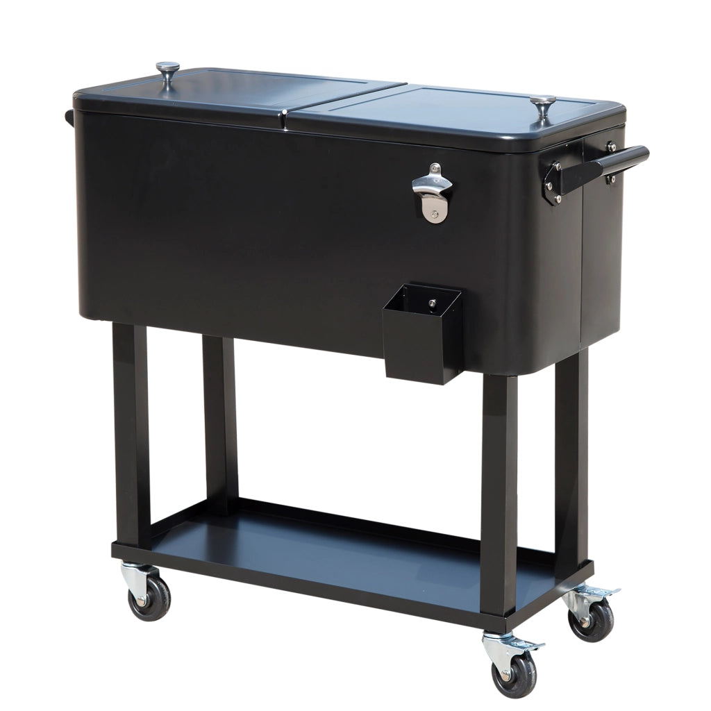 Carrello Frigo per Bevande con Ruote ¨C zephmum ¨C Nero 75.7L