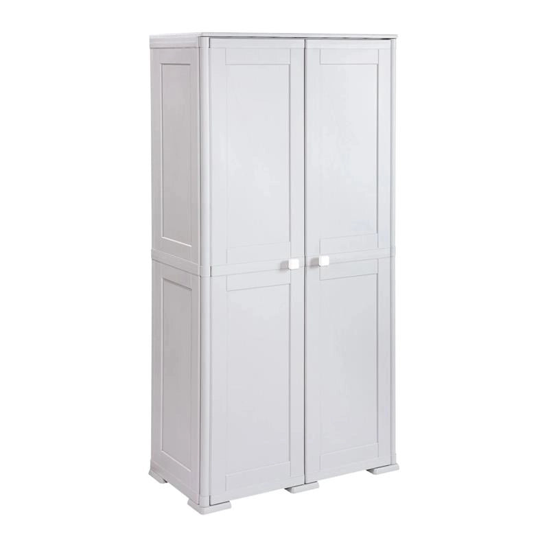 MA MAISON ARMADIO MULTIUSO IN PLASTICA 79X43X164 CM – ARMADIO CONTENITORE 2 ANTE CON 5 VANI INTERNI PER ORGANIZZAZIONE CASA