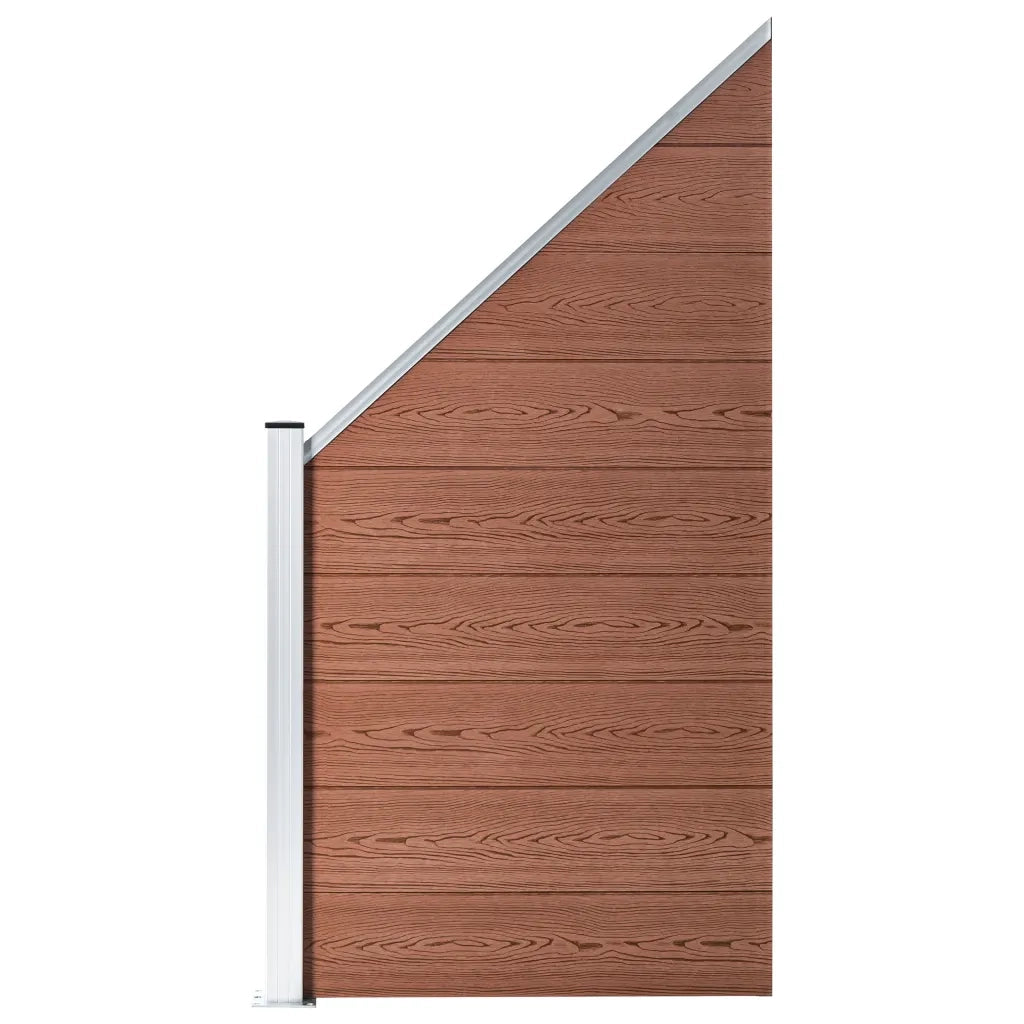 Pannelli Recinzione 8 Quadrati 1 Inclinato 1484x186cm Marrone