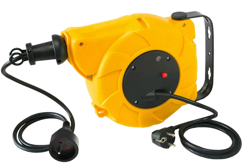 Avvolgicavo Elettrico Automatico Fissaggio a Parete Prolunga 8 m + Cavo 2 m