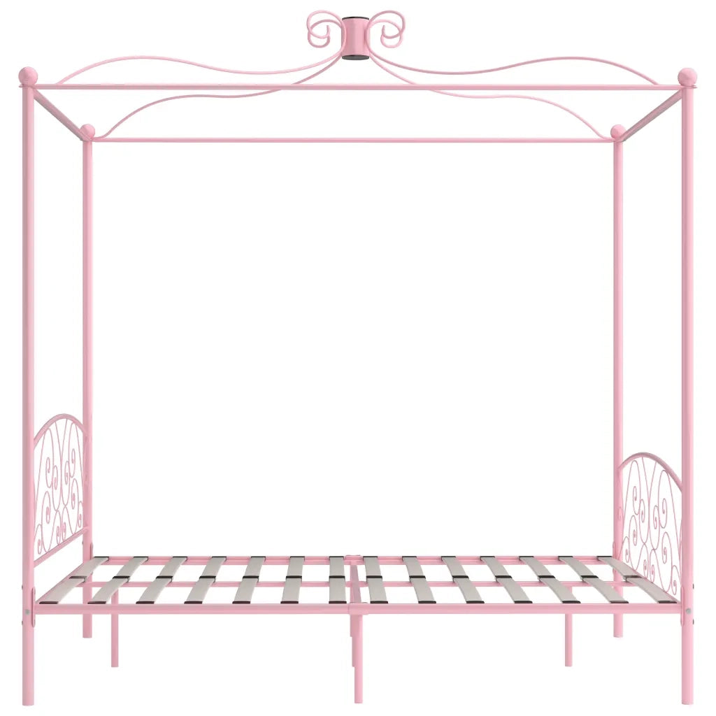 Giroletto a Baldacchino Rosa in Metallo 180x200 cm 284491