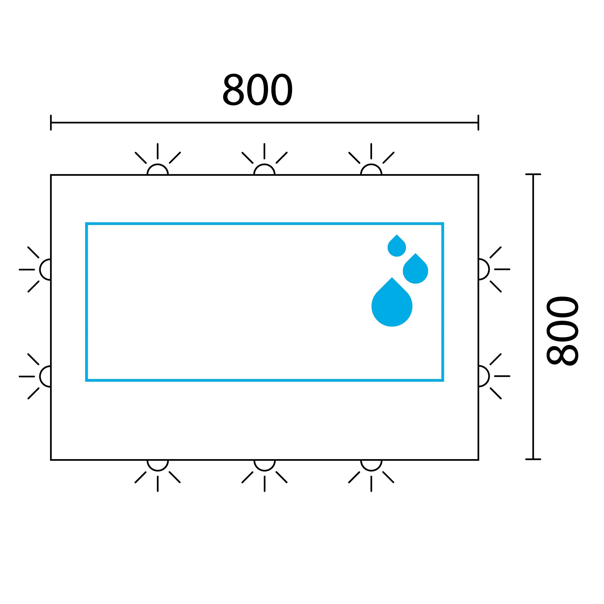 Lineabeta - Specchio LED Polaris 80x80cm con cornice grigia e antiappannamento
