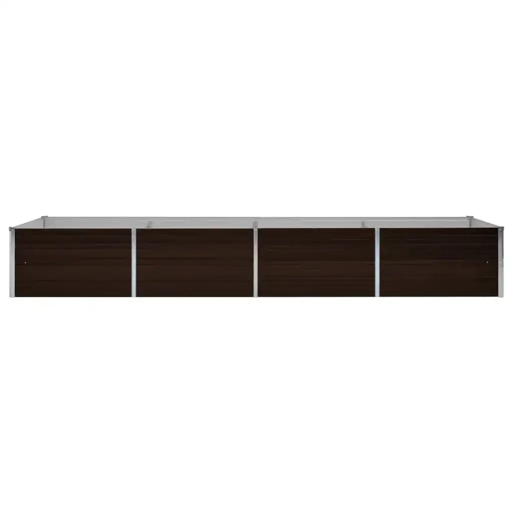 Letto Rialzato Giardino Marrone 320x80x45 cm in Acciaio Zincato