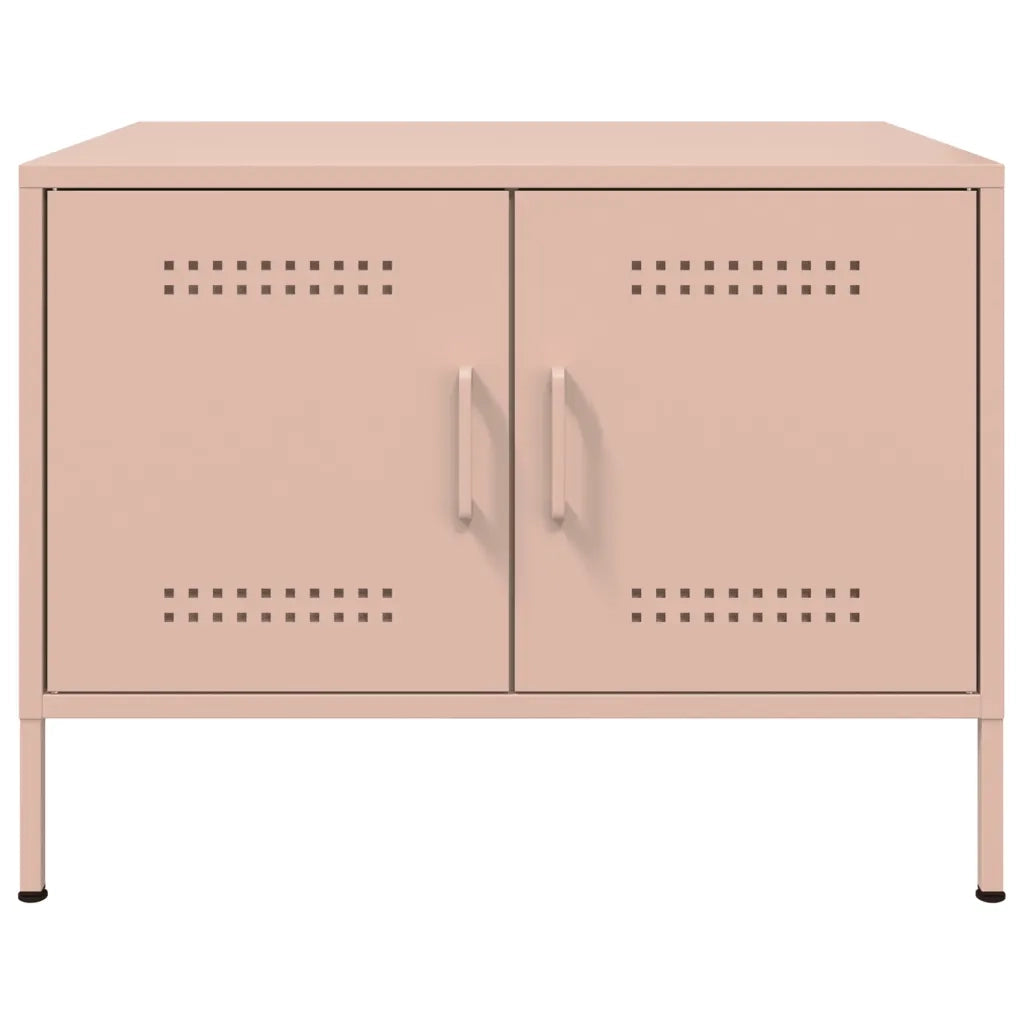Tavolino da Salotto Rosa 68x50x50,5 cm in Acciaio