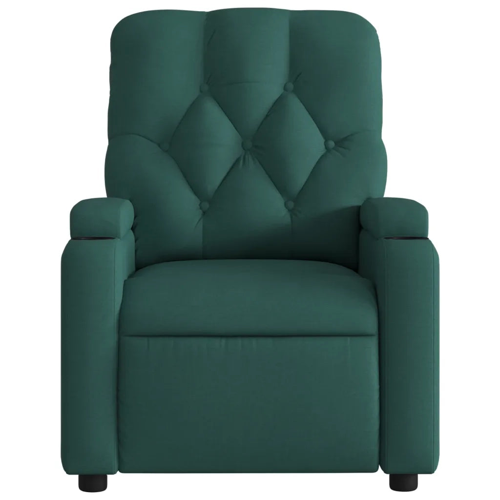 Divano Sedia-Poltrona Reclinabile in Tessuto Verde Scuro 486222