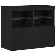 Credenza | Madia LED Nero 81 x 37 x 66,5 cm Legno multistrato