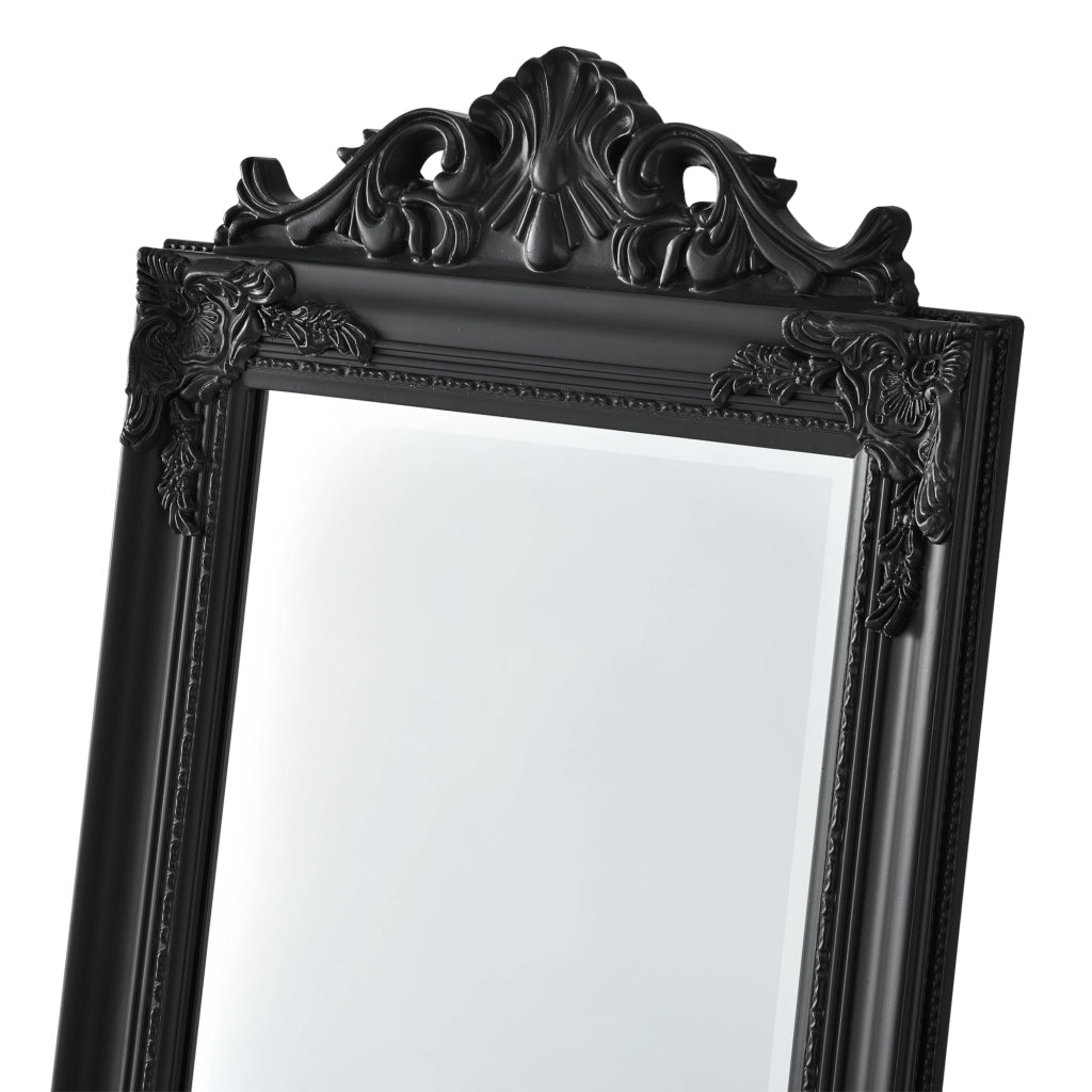 Specchio da Terra Arezzo a Figura Intera 160 x 40 cm Cornice in Eucalipto - Nero [en.casa]