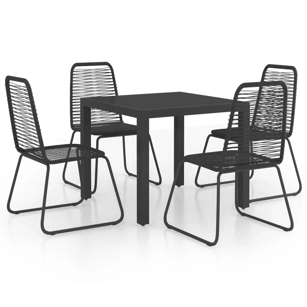 Set da Pranzo da Giardino 5 pz in Rattan PVC Nerocod mxl 93699