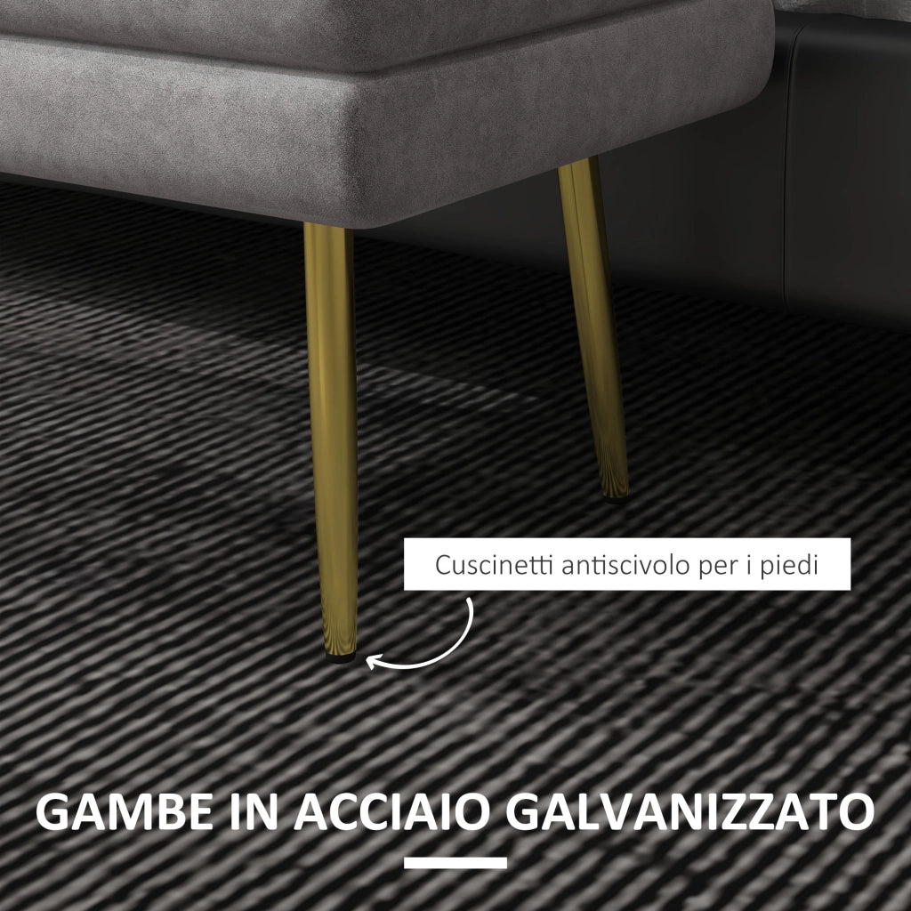 Panca Fondo Letto con Contenitore ¨C Zephmum ¨C 79.5x37.5x43 cm Grigia