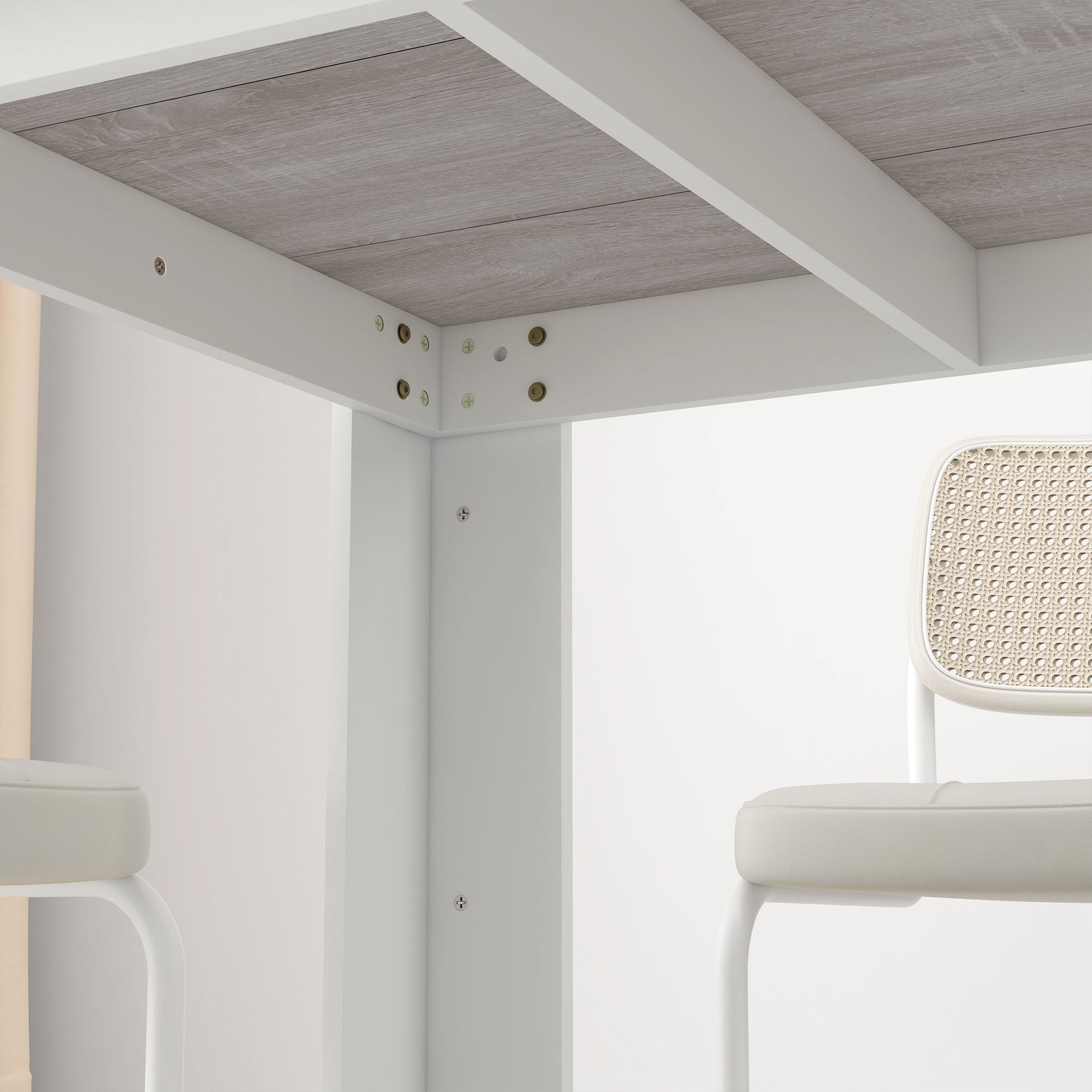 Tavolo da Pranzo Moderno per 4-6 Persone 120x69x75 cm in Legno Grigio e Bianco