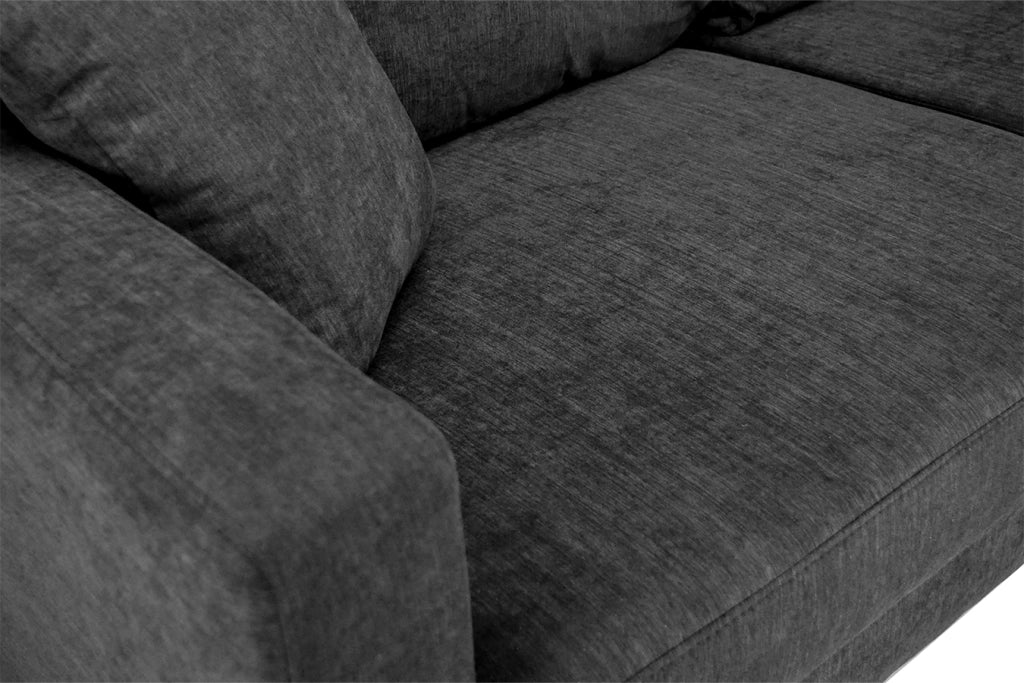 Divano 2 posti in tessuto vellutato nero piedi in metallo dorato - Chloe - DI2P-CH10FBC-PD