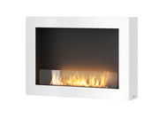 Camino a Bioetanolo da Parete 80x56x16,5 cm Murall 800 Bianco con Vetro