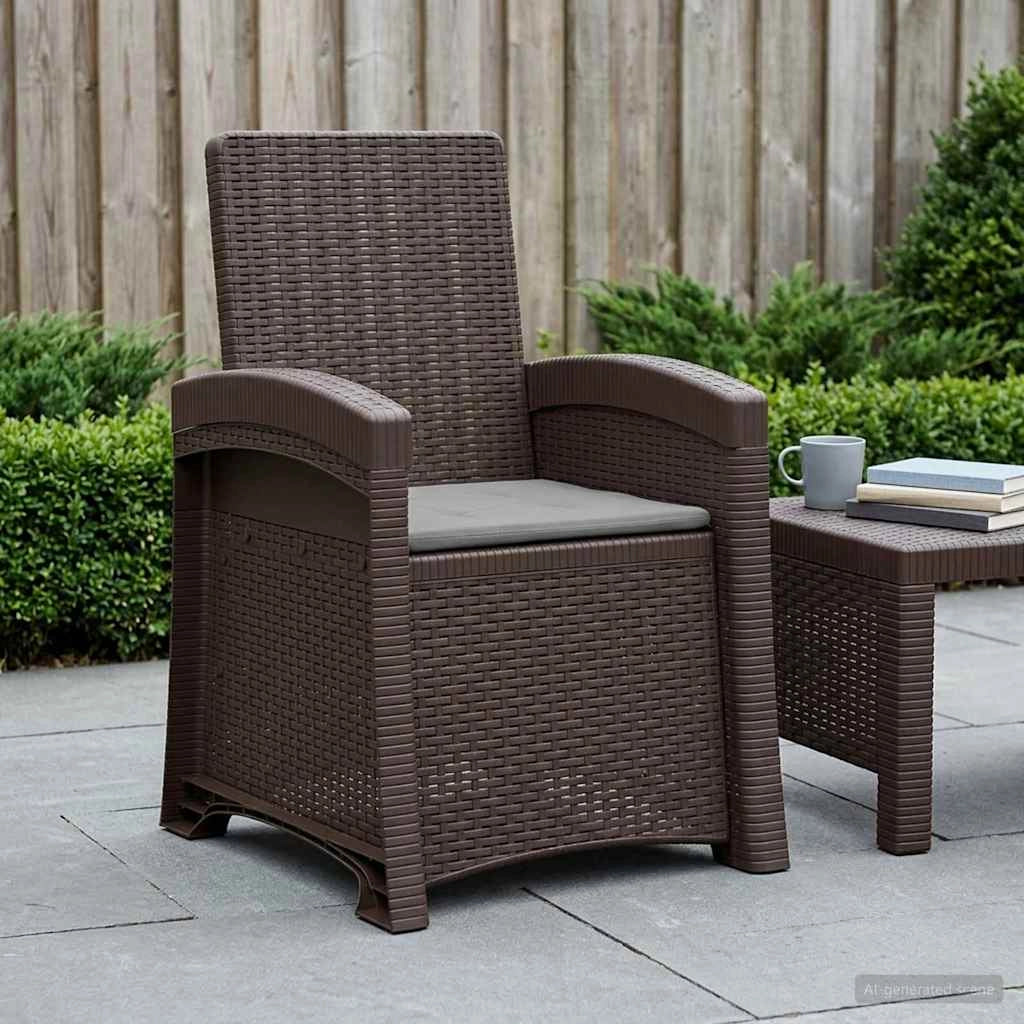 Sedia da giardino reclinabile effetto rattan PP 8012007
