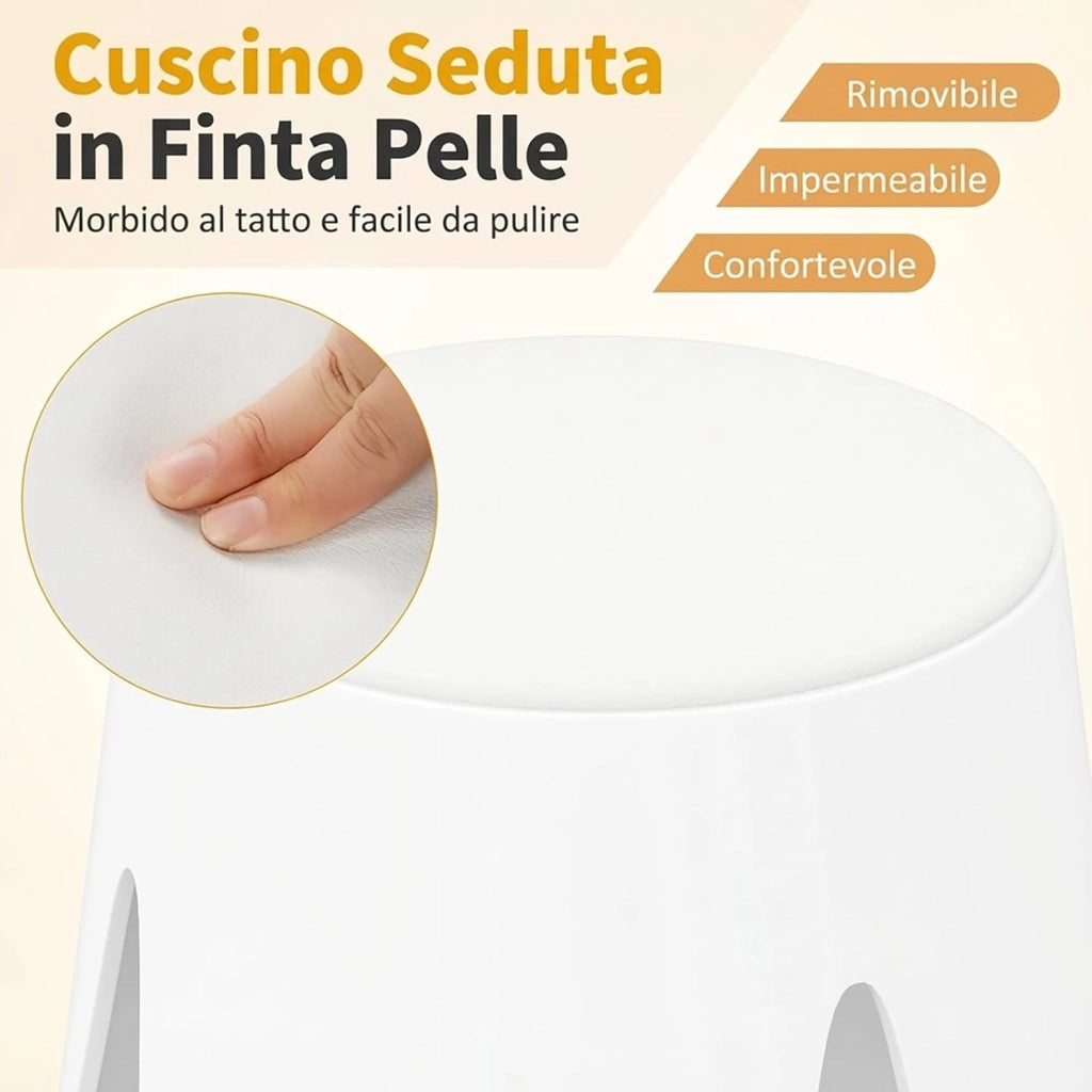 Set di 8 Sgabelli Impilabili, Sgabelli in Plastica, Sedie Portatili Senza Schienale per Scuola, Aula, Studenti, Adulti, Soggiorno, Sala da Pranzo, Casa e Ufficio, Senza Montaggio
