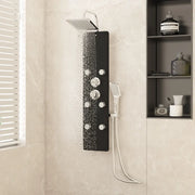 vidaXL Pannello Doccia in Vetro 25x47,5x130 cm Nero