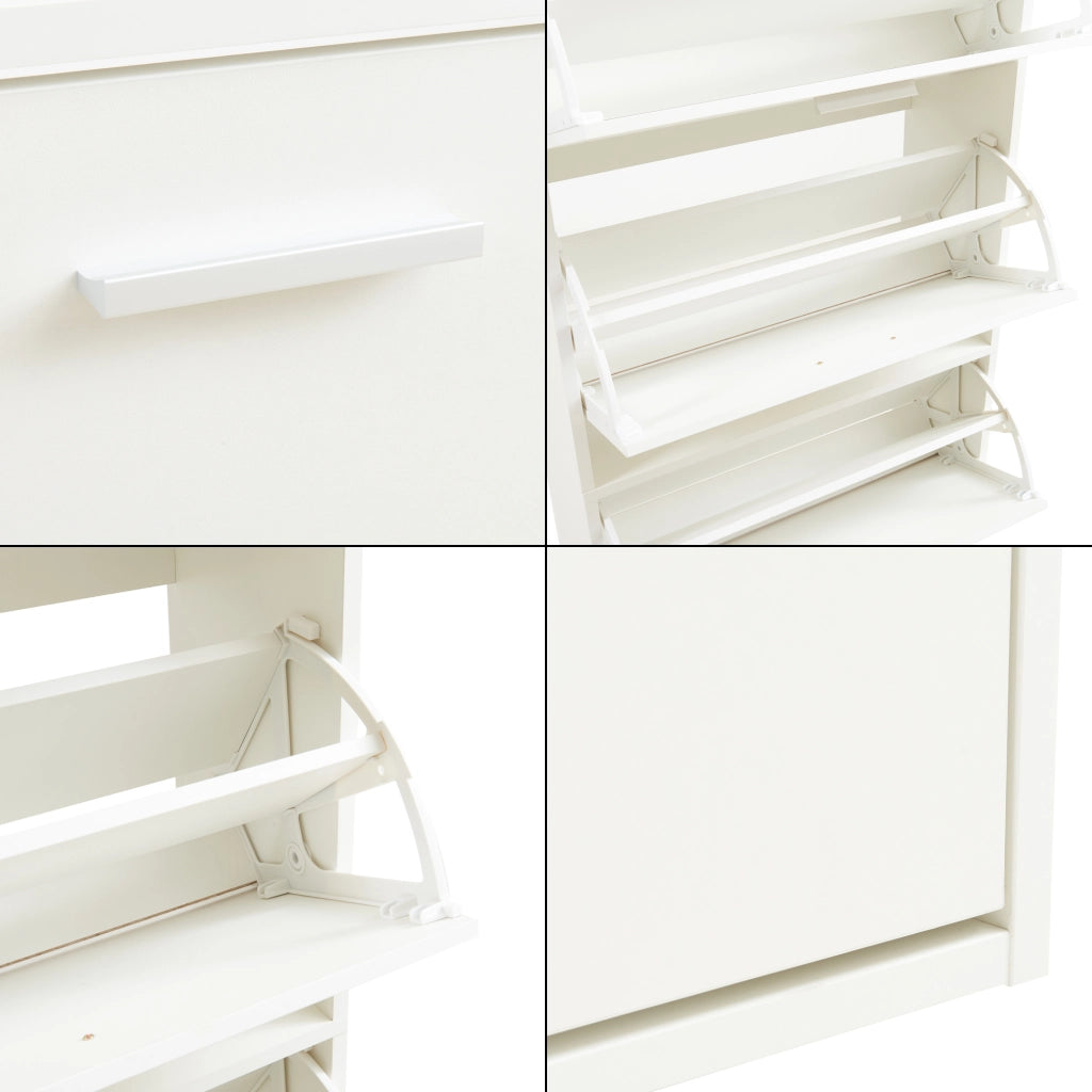 Scarpiera Sykkylven con 4 Contenitori Ribaltabili - Bianco [en.casa]
