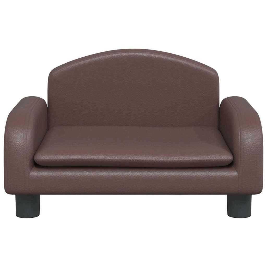 Cuccia per cani a forma di cesto comoda 50 x 40 x 30 cm in similpelle marrone 02_0042674