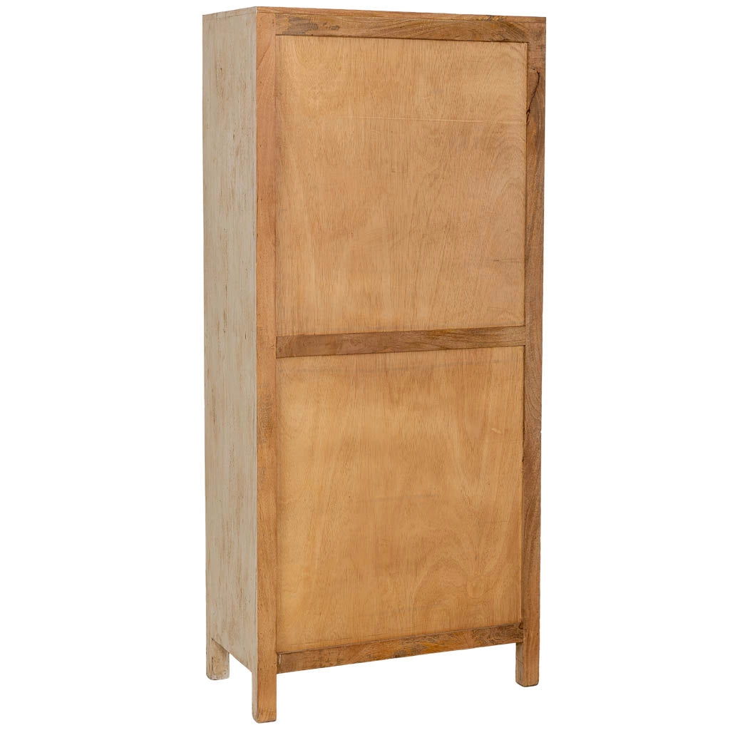 Vetrina in legno beige fatta a mano 80x40x180h cm
