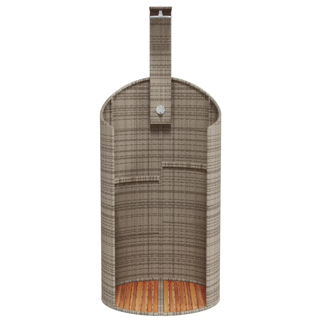 Doccia Esterno Grigia 100x100x241,5cm Polyrattan e Legno Acacia CFW5204553