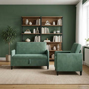 Set di Divani con Storage 2 pz Verde Mare Poliestere 3429173