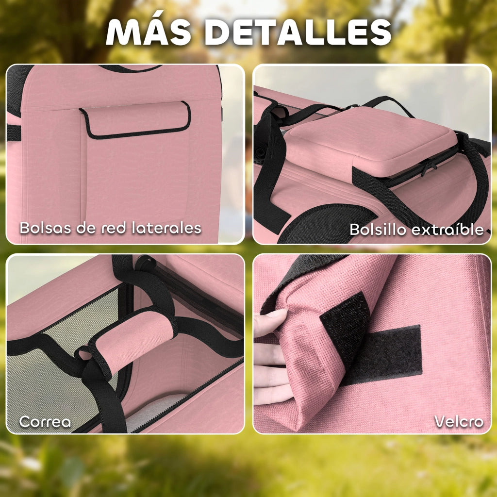 Trasportino per Cani Pieghevole con Cuscino ¨C Zephmum ¨C Rosa 60x41.5x41 cm
