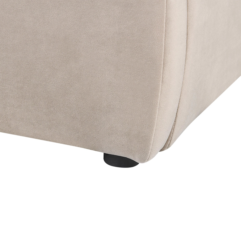 Letto moderno velluto tortora 160 x 200 cm testata imbottita