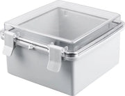 Scatola di connessione acqua resistente 150 x 150 x 90 mm - scatola di collegamento impermeabile per esterni IP65 - coperchio trasparente apribile - contenitore vuoto.
