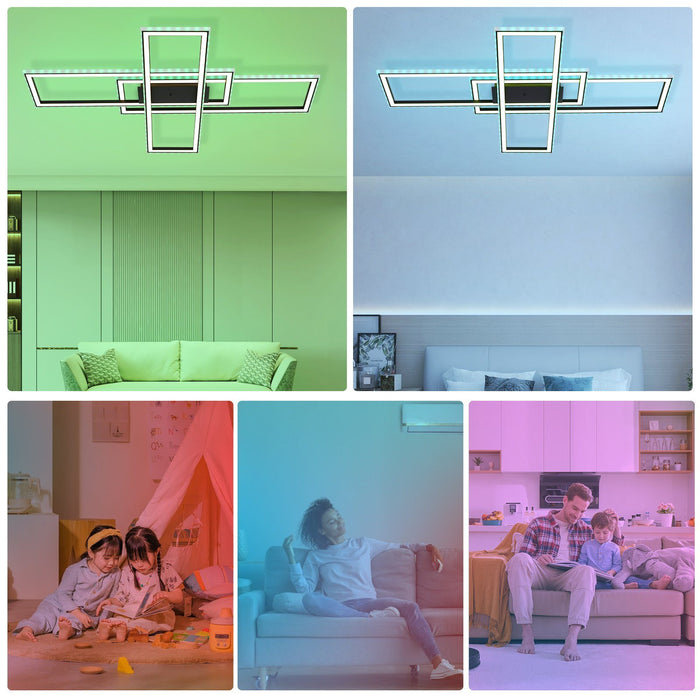 ZMH Lampada da soffitto LED grande dimmerabile telecomando RGB 50W per camera letto