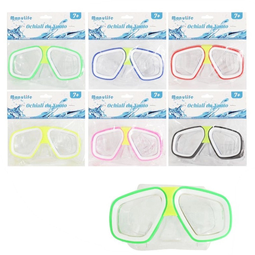 Trade Shop - Maschera Nuoto Piscina Mare Estate Sport Immersioni 16x10 Cm Vari Colori 605413 -