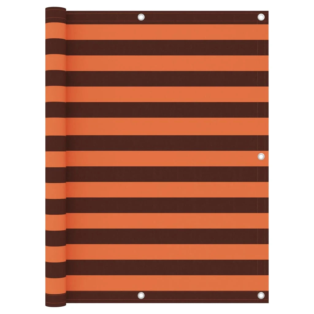 Paravento per balcone frangivista 120 x 400 cm tessuto Oxford arancione e marrone 02_0010314