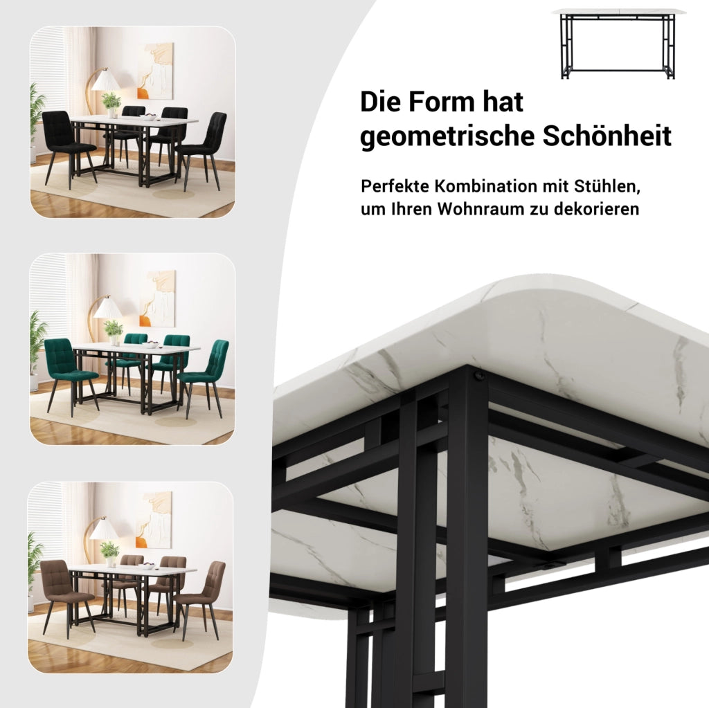 Tavolo da pranzo moderno 140 cm in MDF con gambe nere