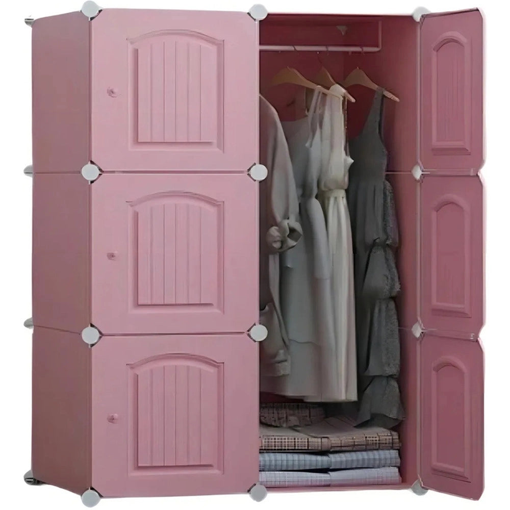 Trade Shop - Armadio Modulare Componibile A Cubi Guardaroba Con Appendiabiti Ripiani Organizer Camera -